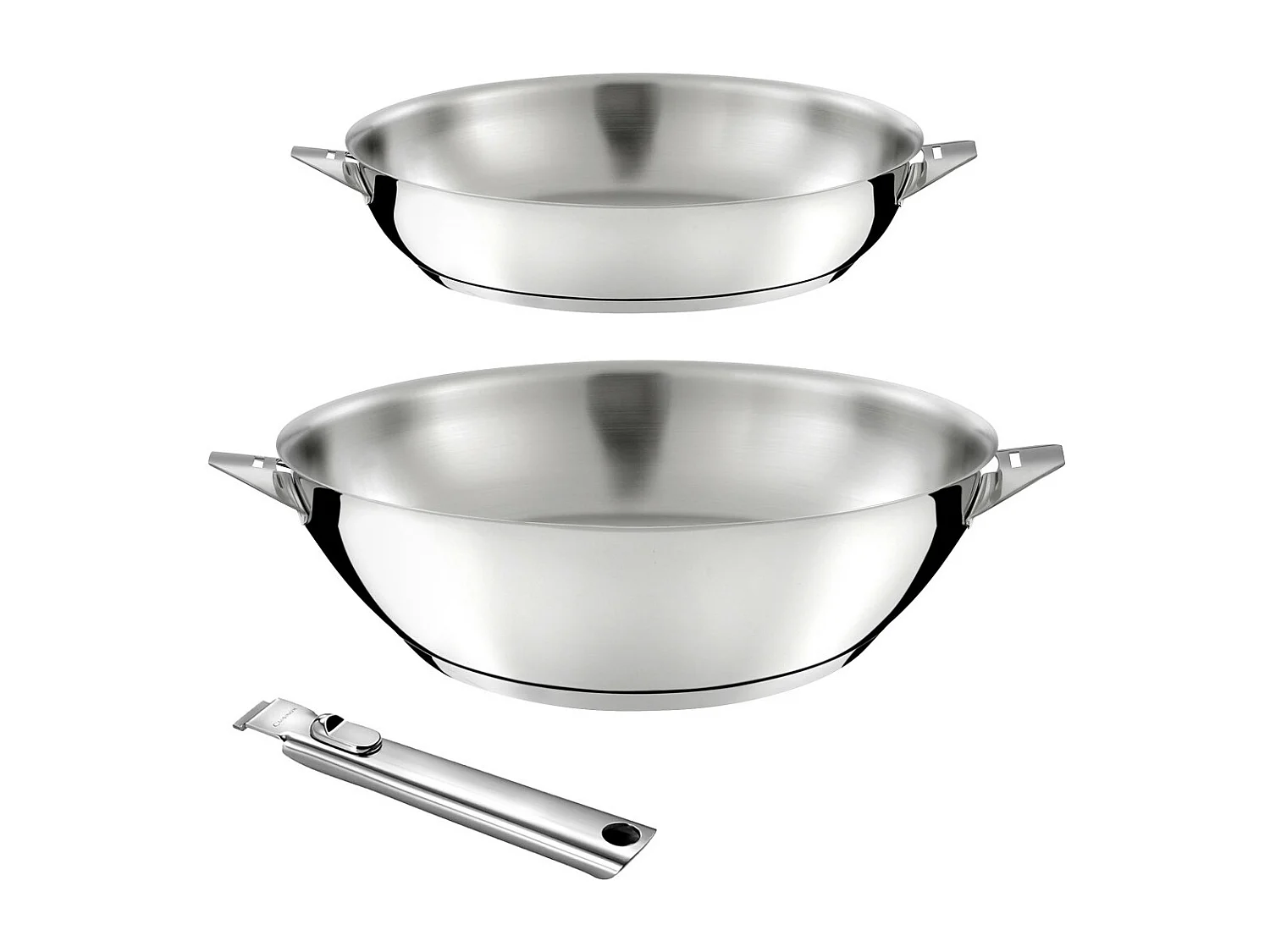 Eclipse - Lot 3 pièces - Wok 28 cm, poêle 24 cm et poignée amovible