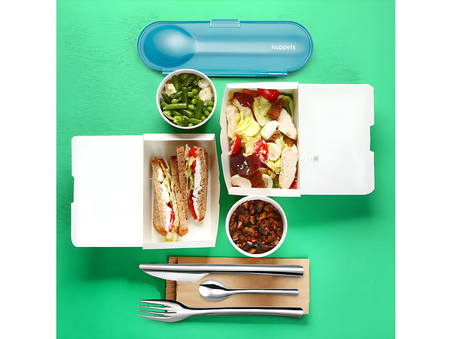 Slim - 60 couverts réutilisables & recyclables pour 12 personnes