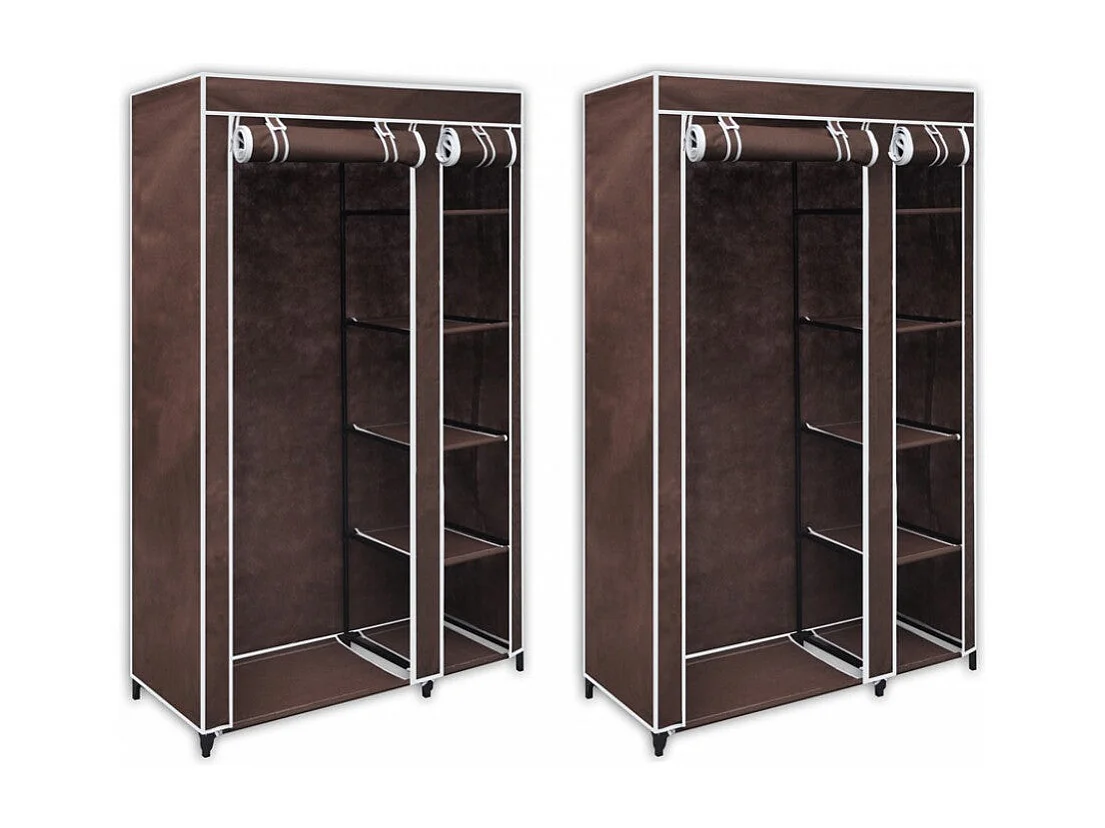 Lot de 2 armoires tissu marron 110 x 45 x 178 cm 2002003/2