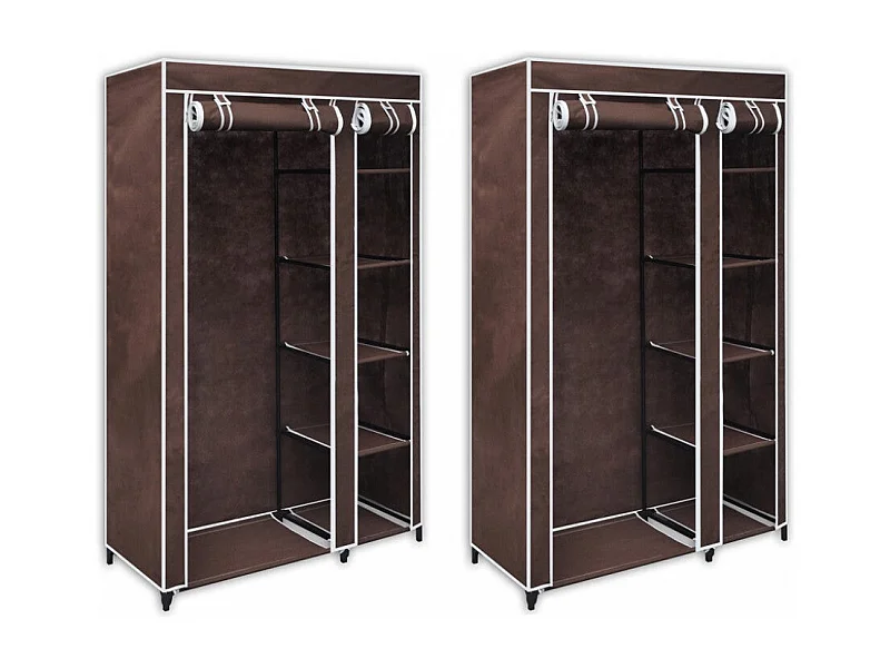 Lot de 2 armoires tissu marron 110 x 45 x 178 cm 2002003/2