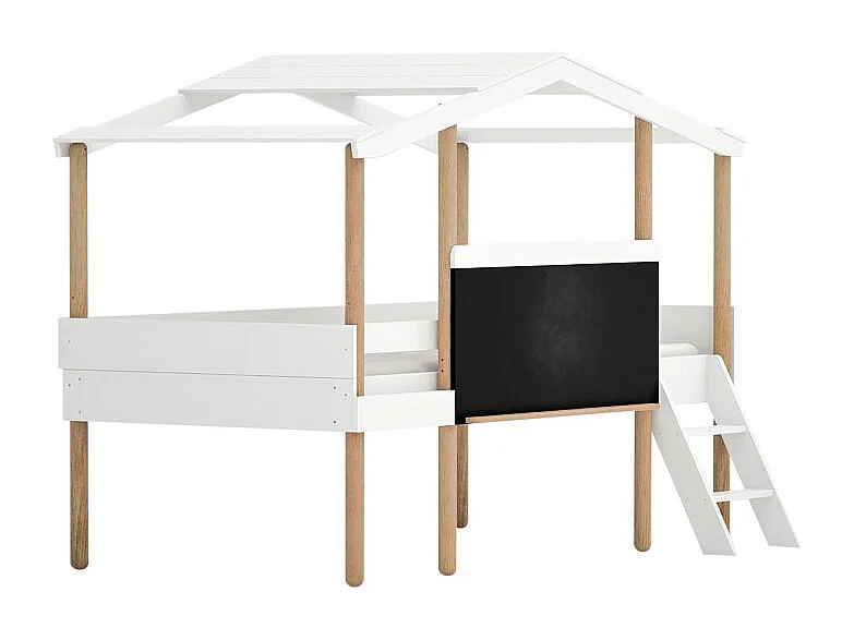 Hutbed met krijtbord MDF wit 90x200cm