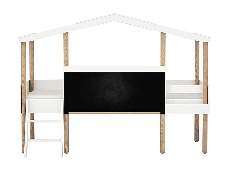 Hutbed met krijtbord MDF wit 90x200cm