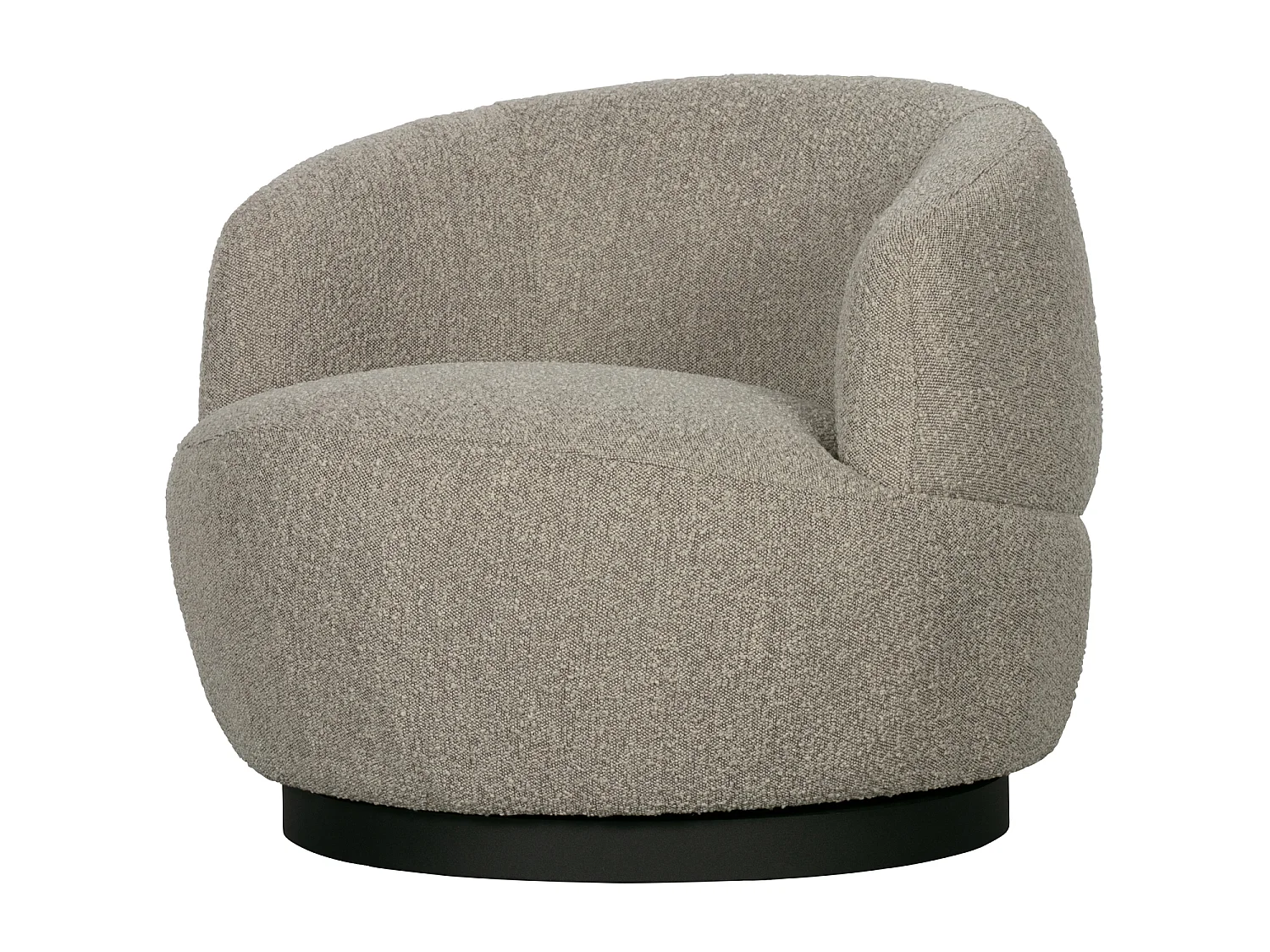 Fauteuil pivotant en tissu bouclé WOOLLY