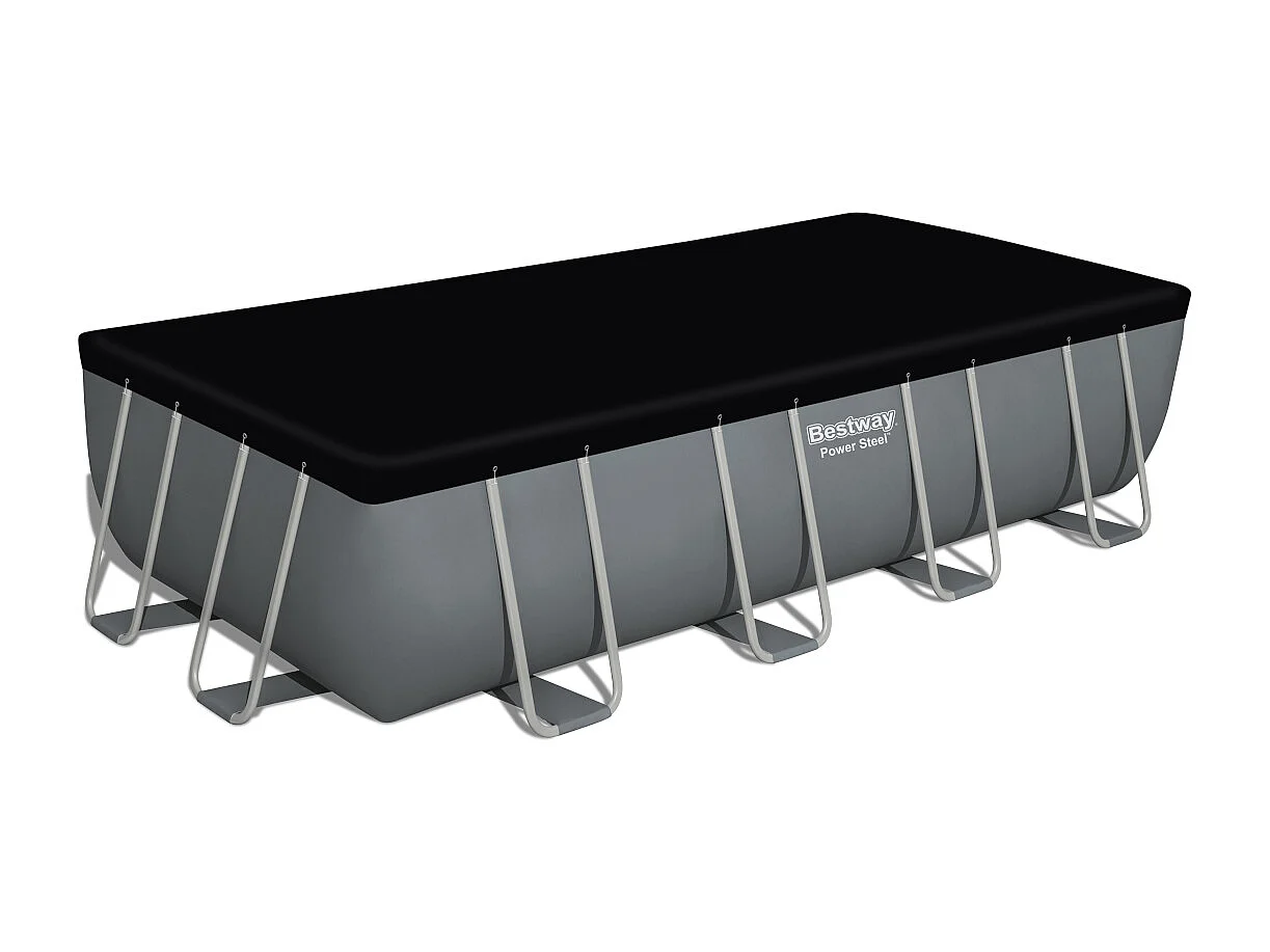 Piscina Fuori Terra Bestway Power Steel 549x274x122 cm con Pompa Filtro a Cartuccia 5.678 L/H con Telo Copertura e Scaletta