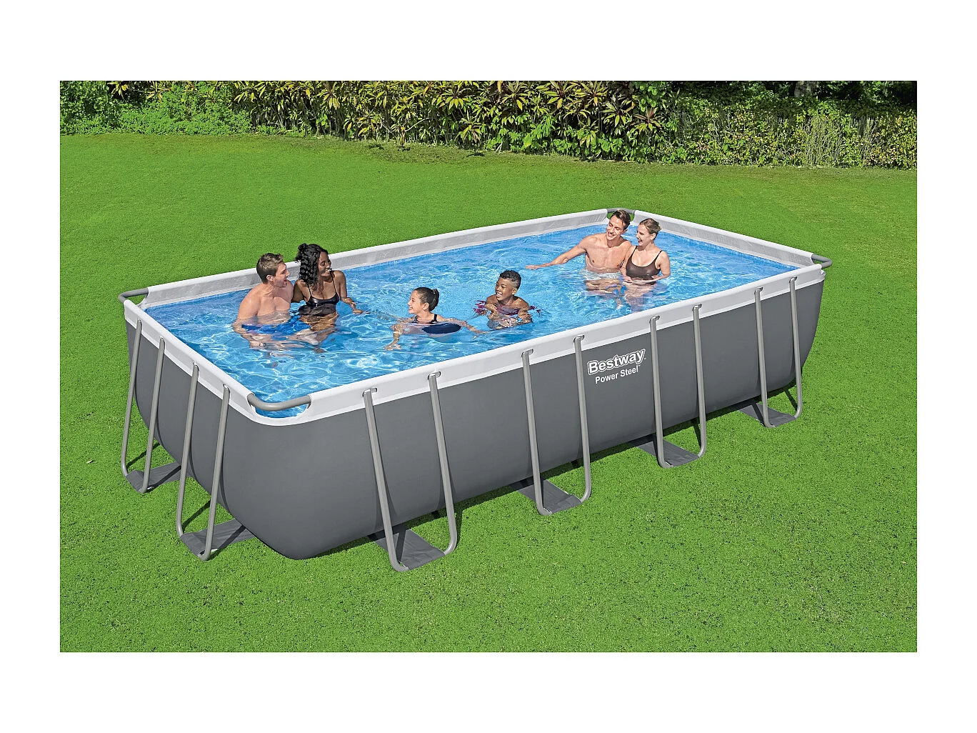 Piscina Fuori Terra Bestway Power Steel 549x274x122 cm con Pompa Filtro a Cartuccia 5.678 L/H con Telo Copertura e Scaletta