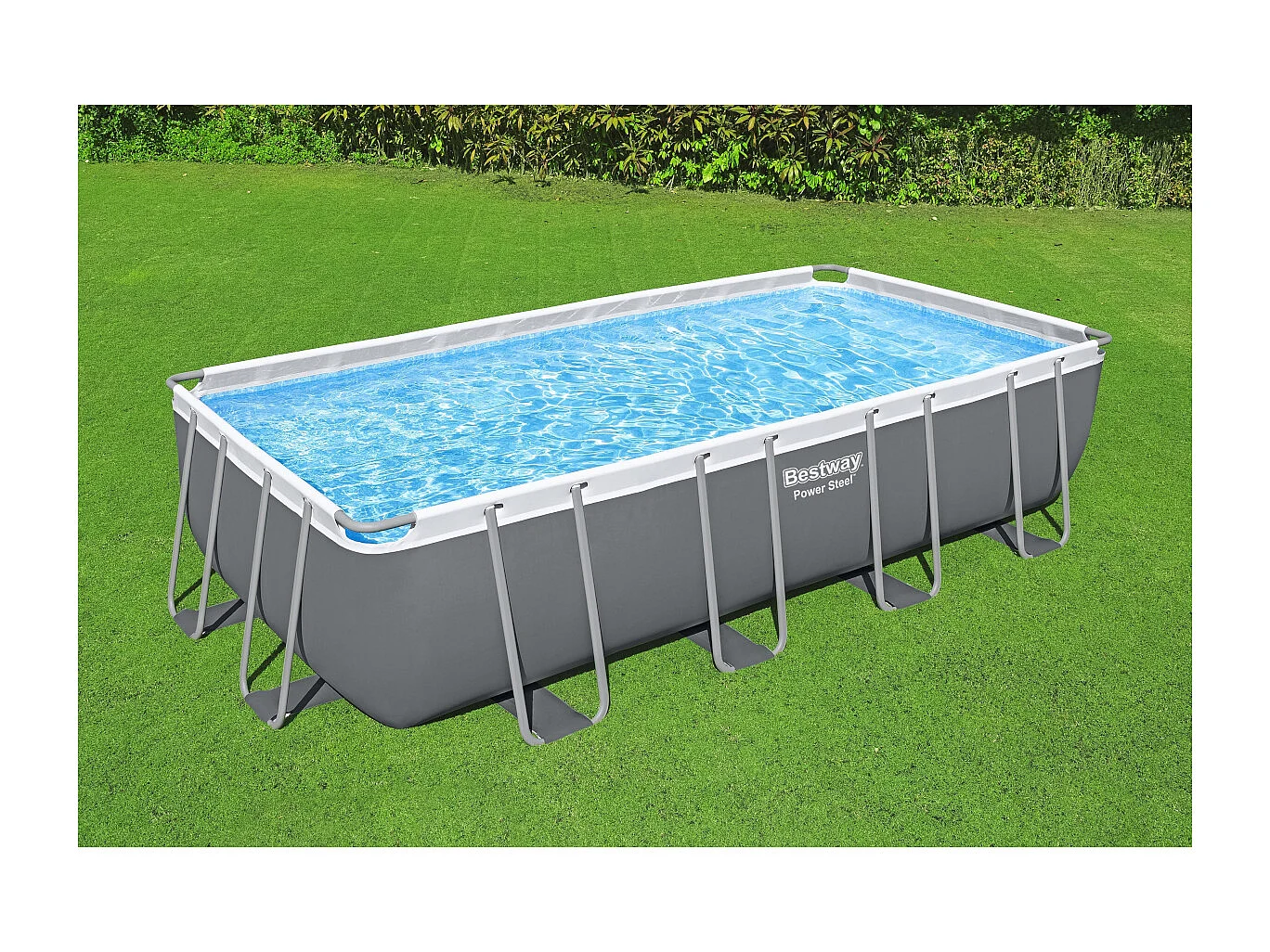 Piscina Fuori Terra Bestway Power Steel 549x274x122 cm con Pompa Filtro a Cartuccia 5.678 L/H con Telo Copertura e Scaletta