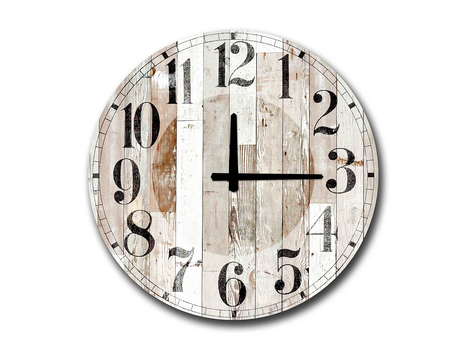 Horloge décorative MDF style planche blanche