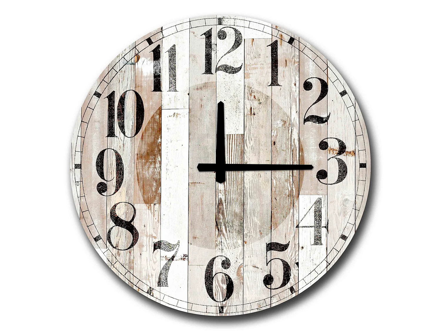 Horloge décorative MDF style planche blanche
