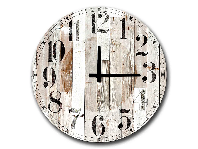 Horloge décorative MDF style planche blanche
