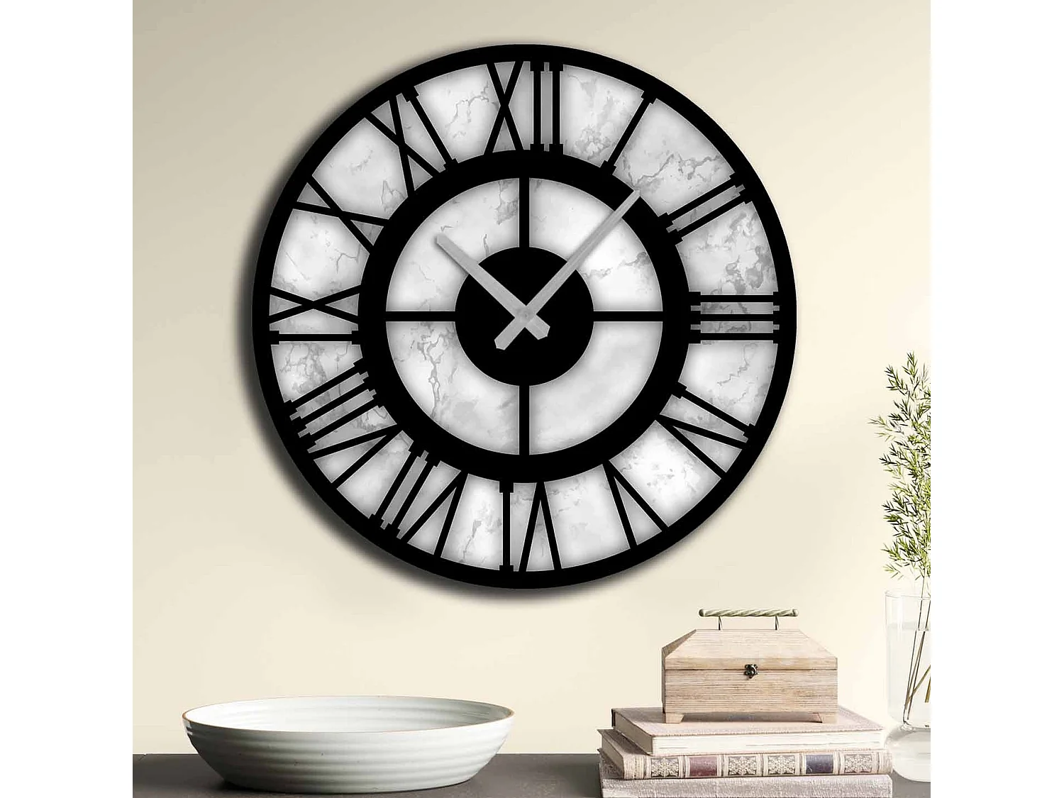 Horloge décorative MDF style marbre