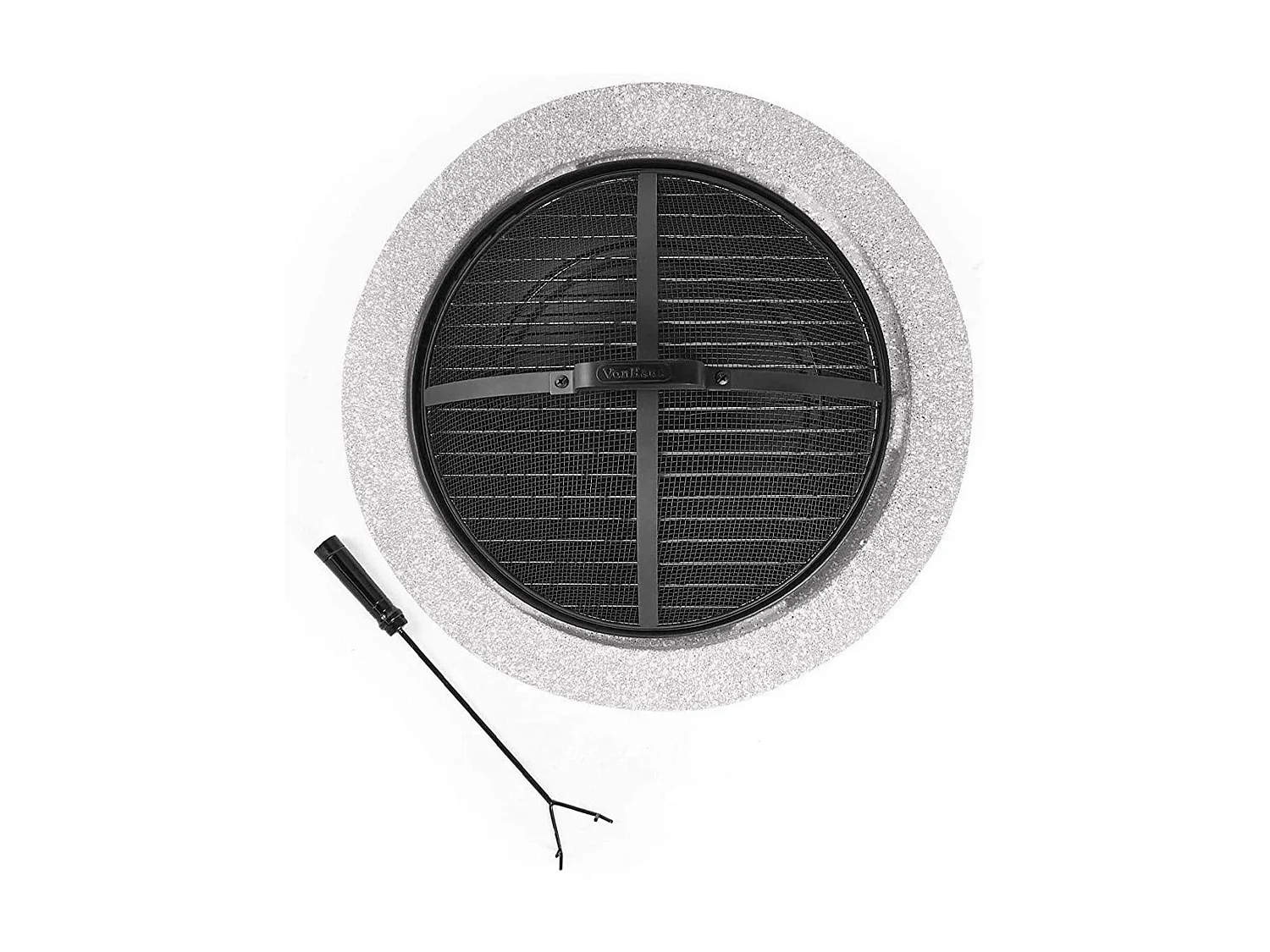 Brasero grill en MGO  -  L60.5 x l60.5 x H42.5 cm - GARMONA