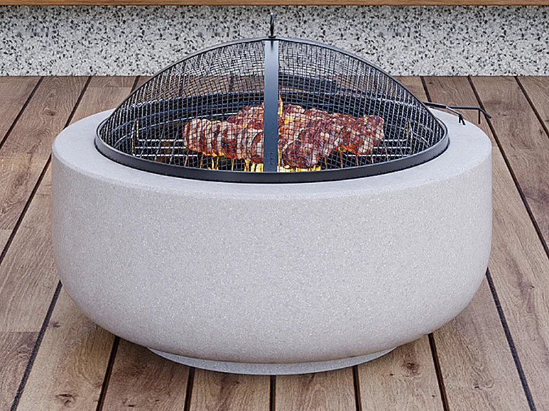 Brasero grill en MGO  -  L60.5 x l60.5 x H42.5 cm - GARMONA