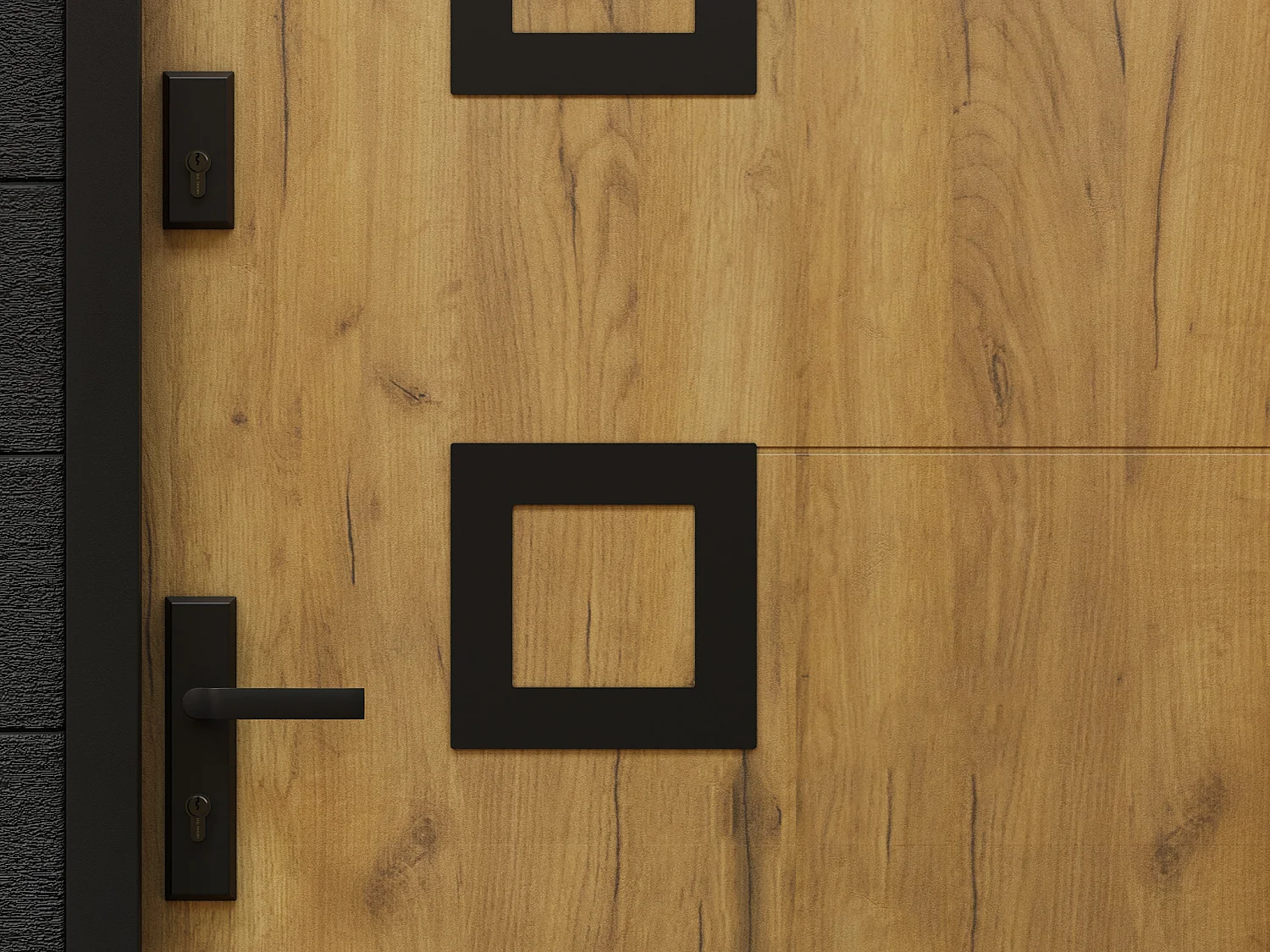 Porta d'ingresso in Acciaio con inox H207 x L100 cm effetto rovere apertura a destra - TIFANA