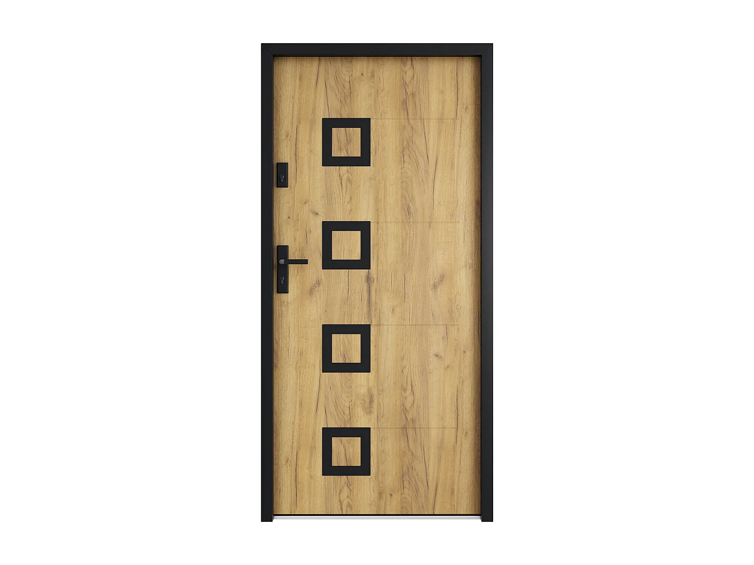 Porta d'ingresso in Acciaio con inox H207 x L100 cm effetto rovere apertura a destra - TIFANA