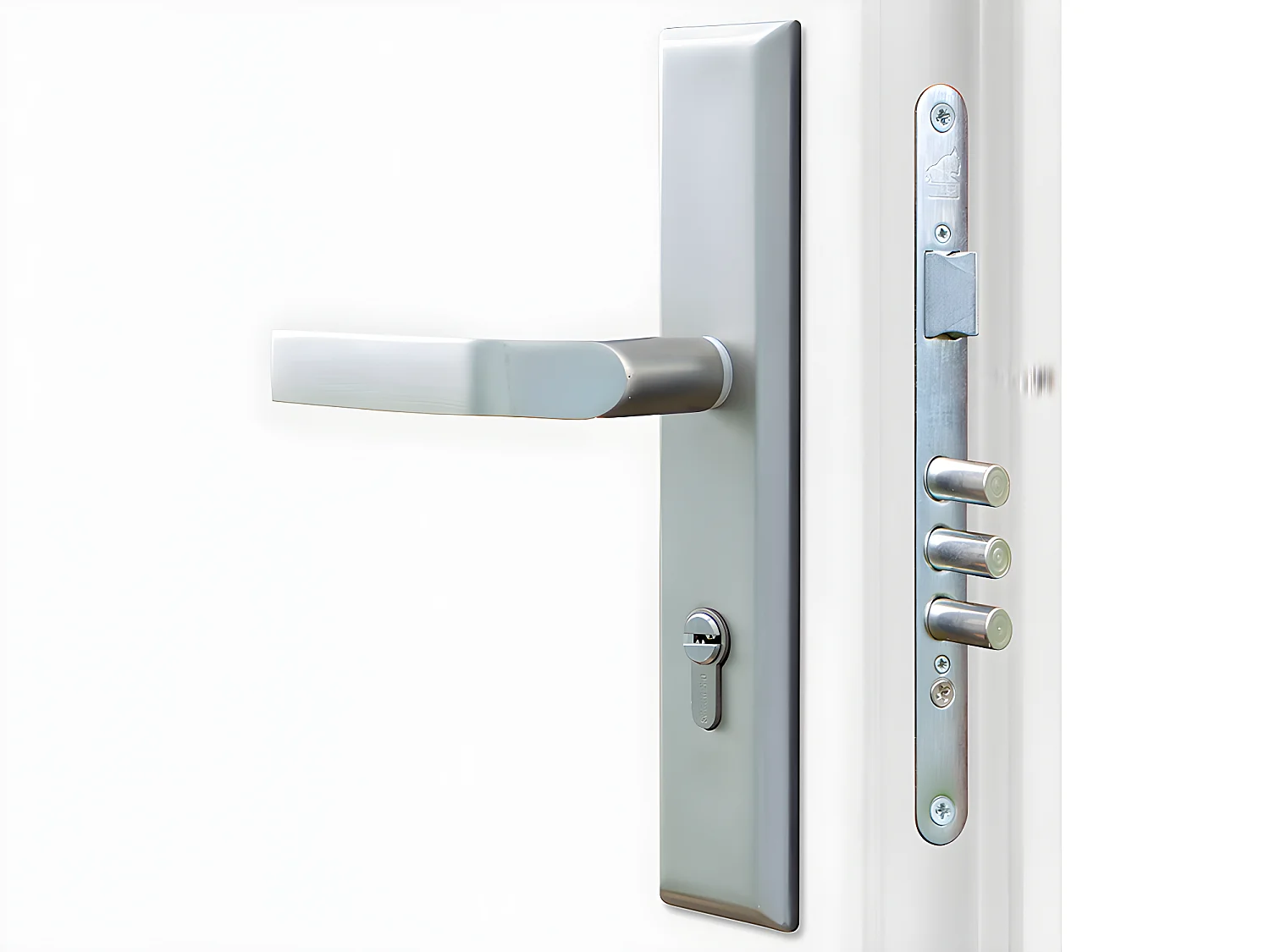 Porte d'entrée en acier avec inox L207 x L100 cm effet chêne - poussant gauche - TIFANA