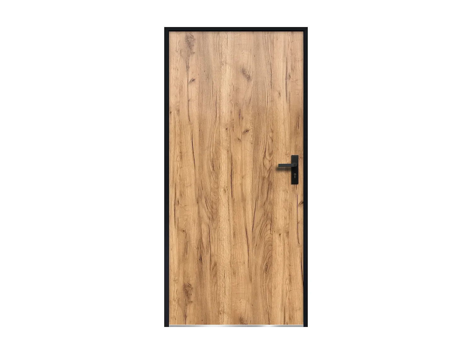 Porte d'entrée en acier pleine H207 x L100 cm effet chêne - épaisseur 55 mm - poussant gauche - AGUEDA
