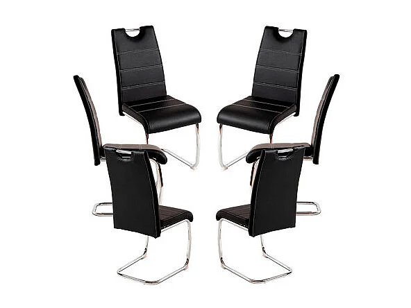 Packs Sillas Comedor - Pack 6 Sillas Hallen Polipiel - Negro