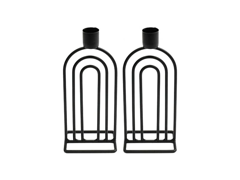 Bougeoir en fer 18 cm Abstract (Lot de 2)
