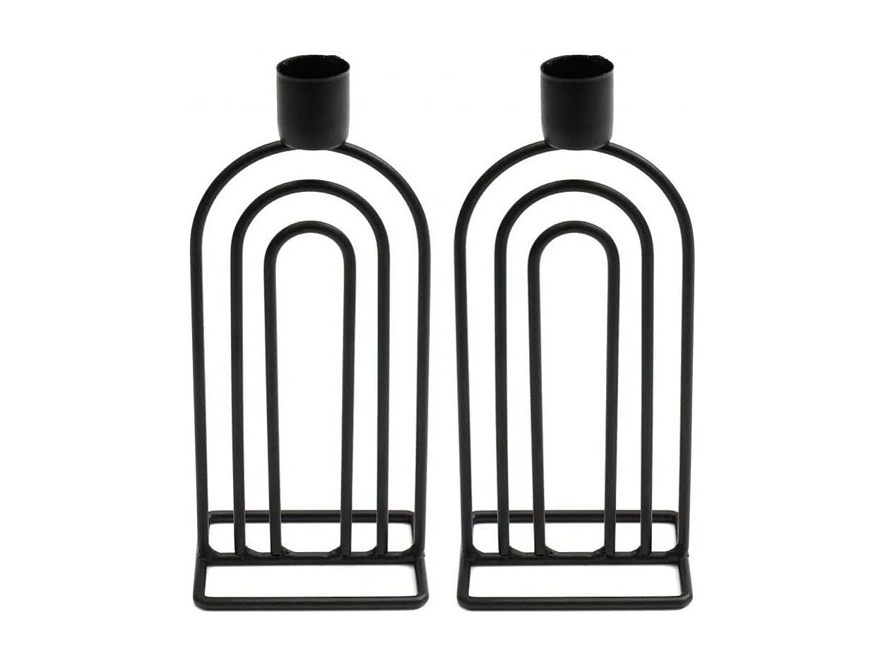 Bougeoir en fer 18 cm Abstract (Lot de 2)