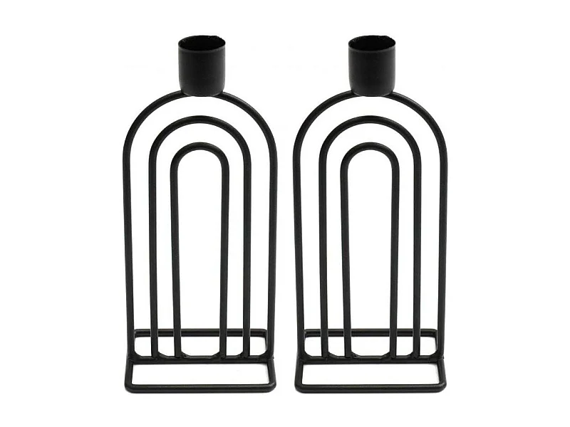 Bougeoir en fer 18 cm Abstract (Lot de 2)