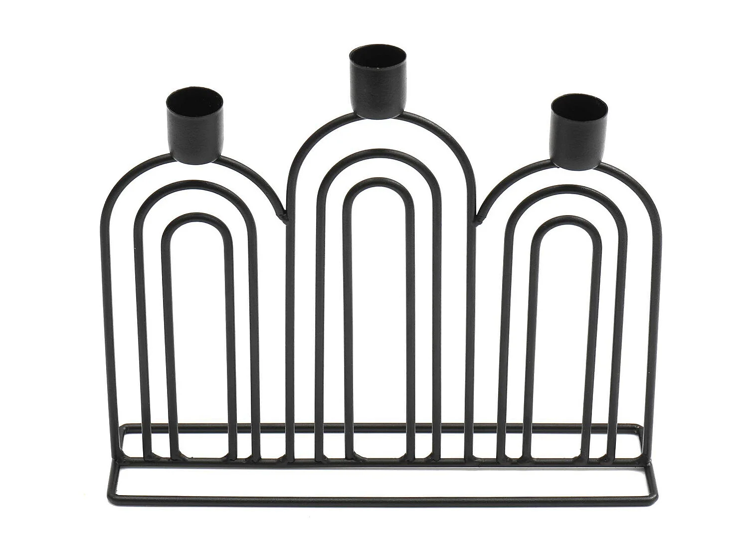 Bougeoir 3 bougies en fer Abstract