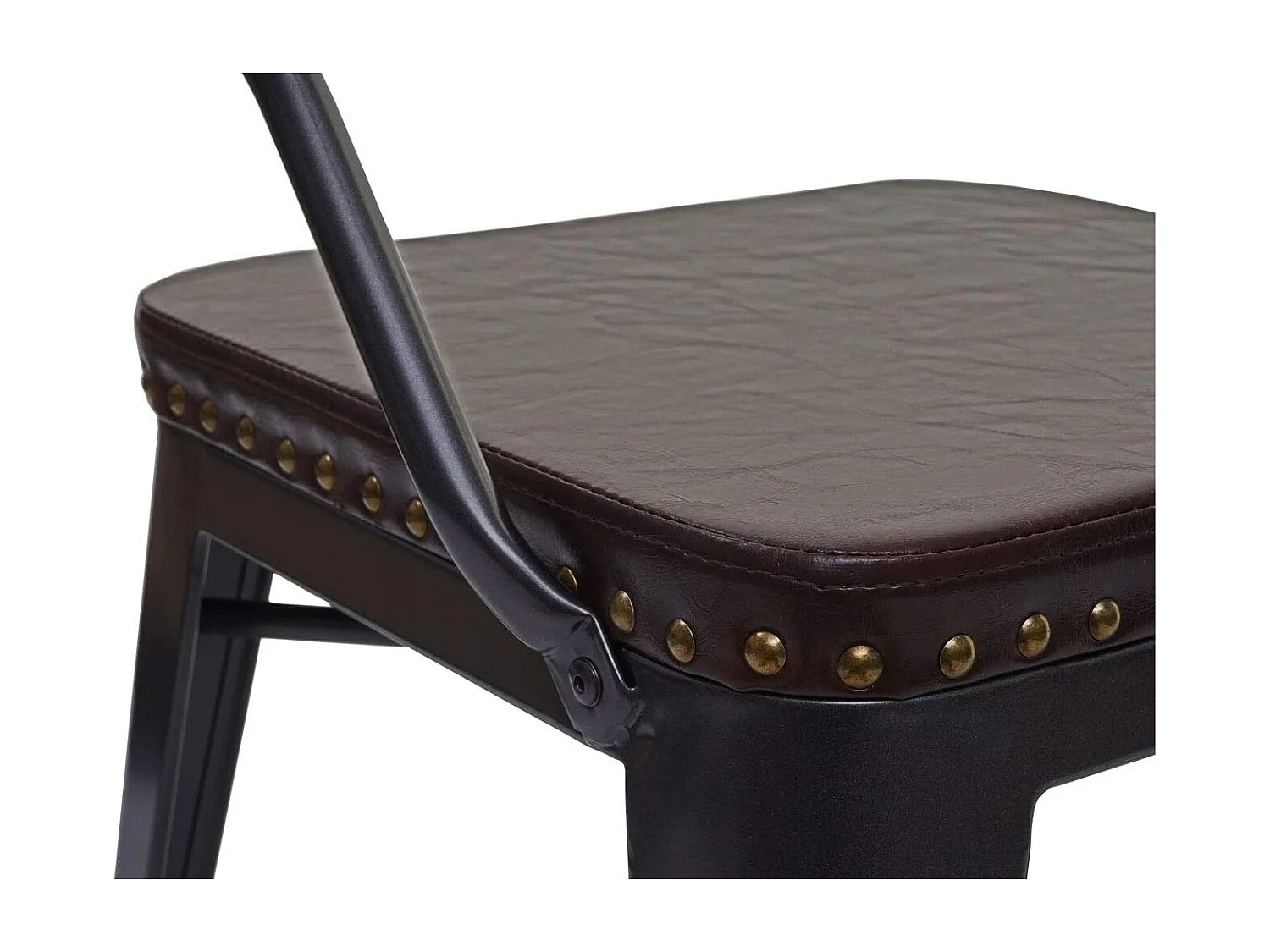 2x chaises de salle à manger cuisine en synthétique et métal style industrielle marron noir CDS04451