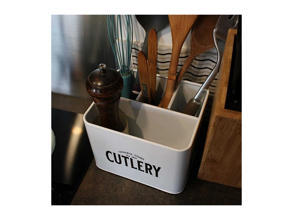 Boite à couverts en fer blanc General store