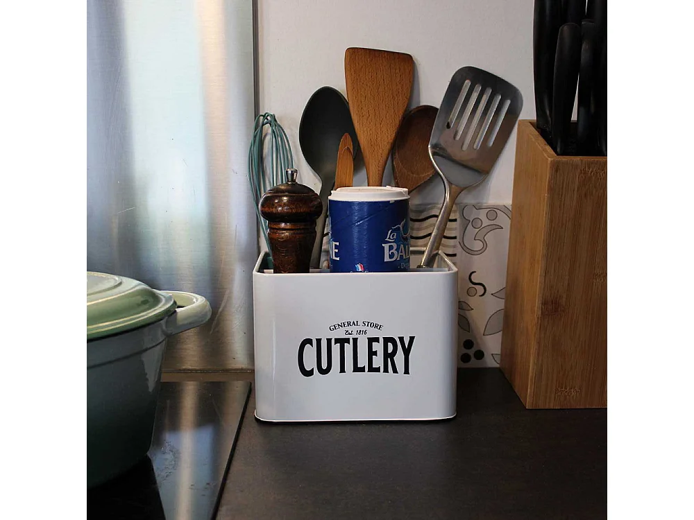 Boite à couverts en fer blanc General store