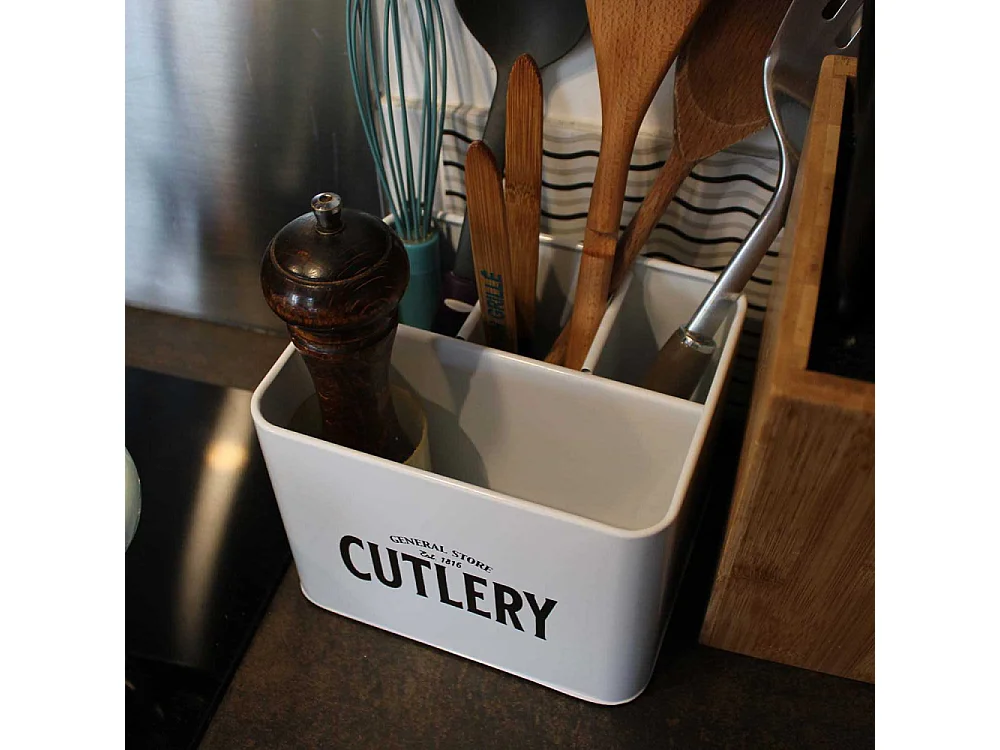 Boite à couverts en fer blanc General store