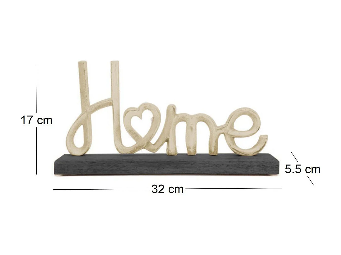 Décoration en aluminium et manguier Or et noir Home