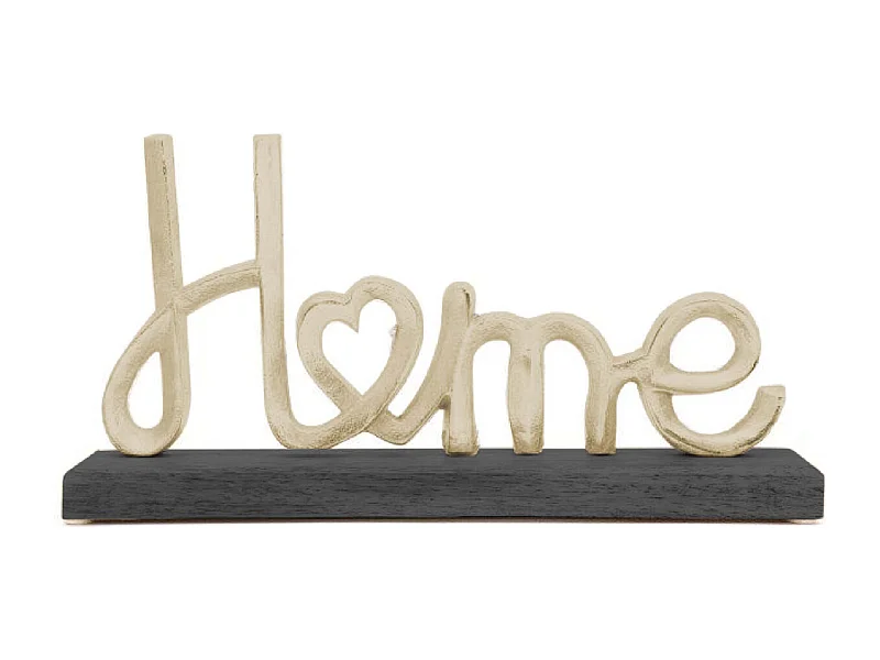 Décoration en aluminium et manguier Or et noir Home