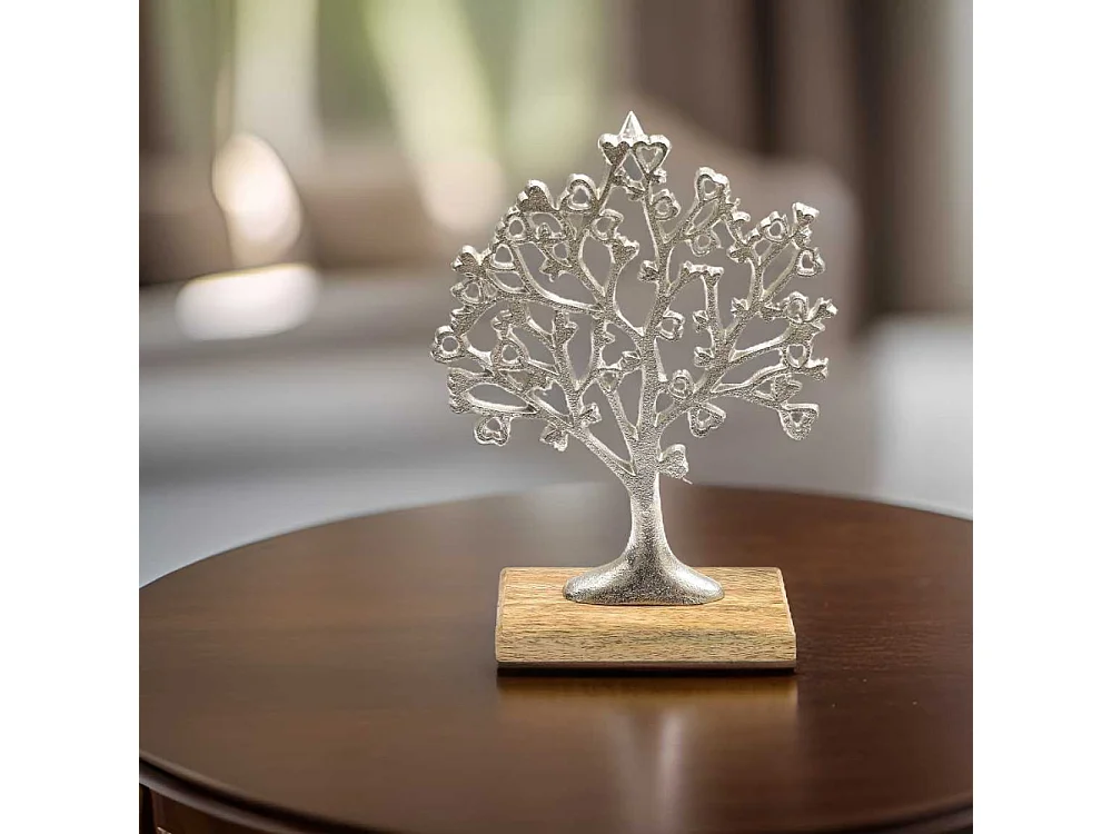 Arbre décoratif en aluminium et bois de manguier Arbre de vie Taille 1