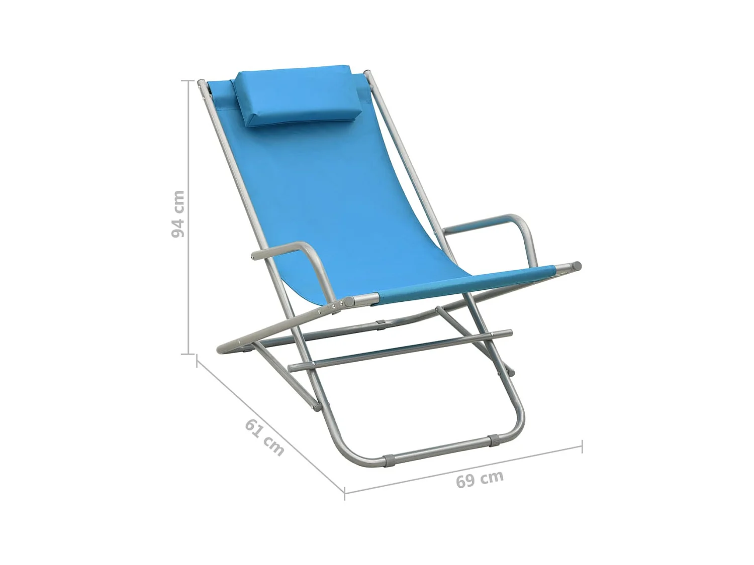 Lot de deux transat bleue 69 x 61 x 94 cm 02_0011988
