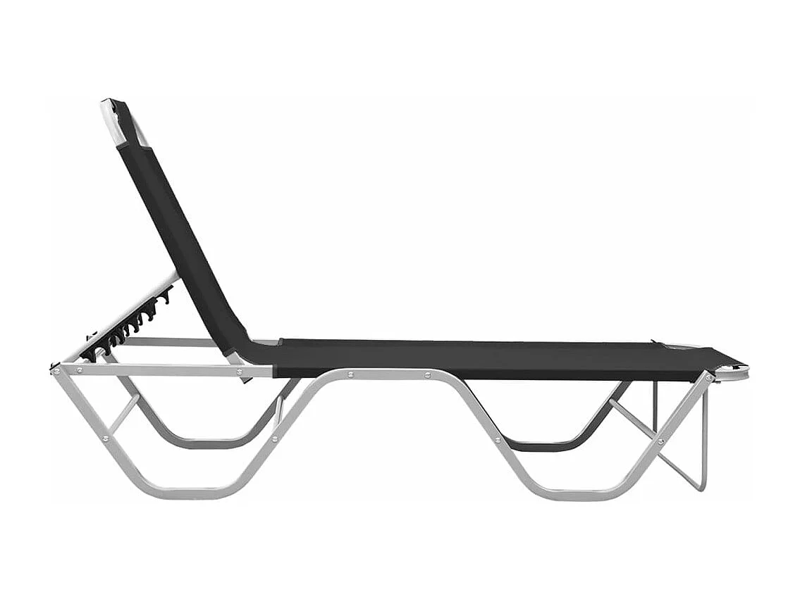 Transat chaise longue bain aluminium noire 190 x 59 x 30 cm 02_0012254