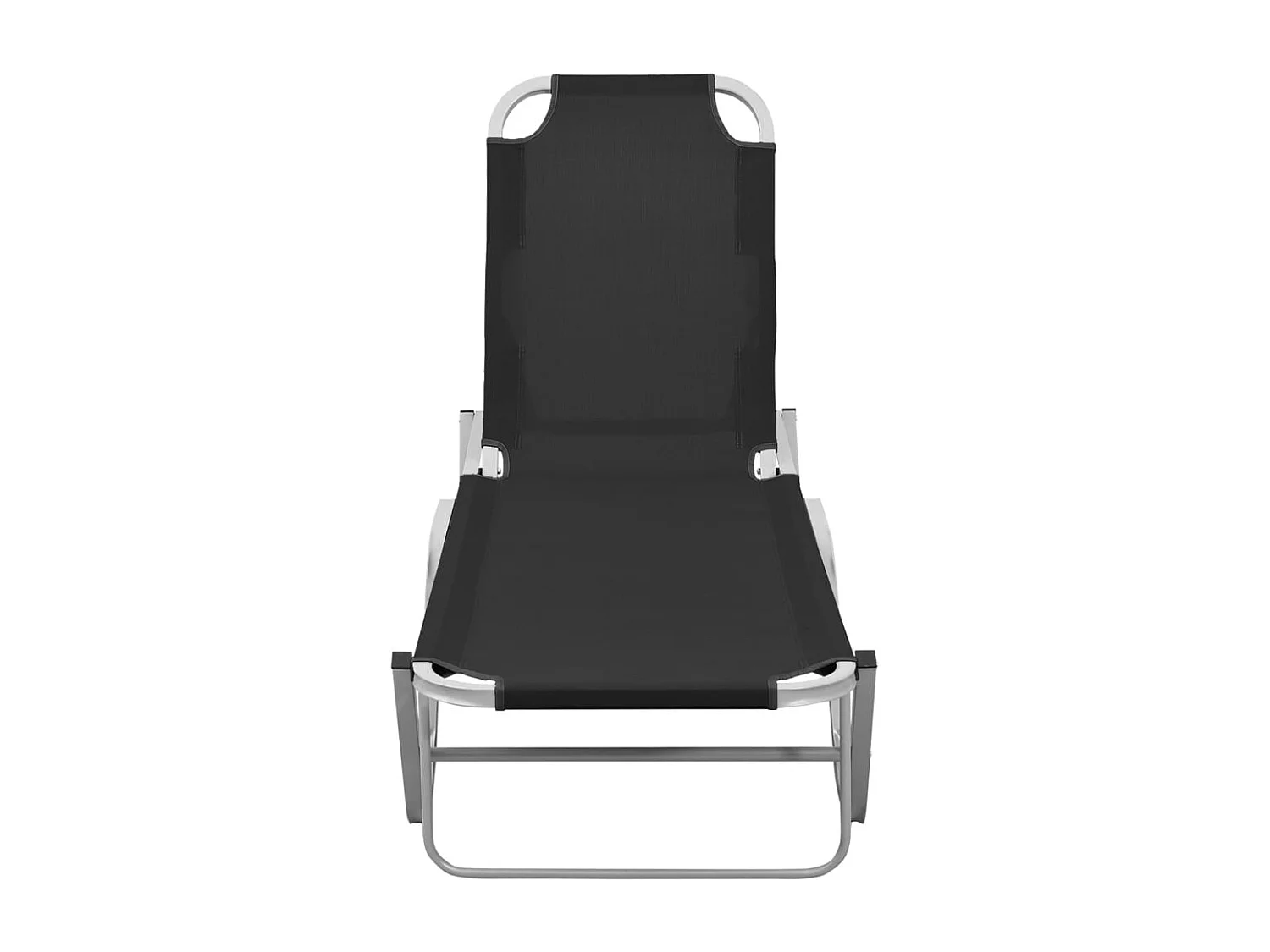 Transat chaise longue bain aluminium noire 190 x 59 x 30 cm 02_0012254