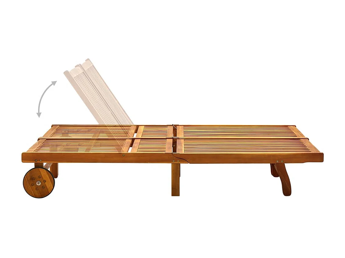 Espreguiçadeira espreguiçadeira para banhos de sol cama de jardim terraço mobiliário de exterior de 2 lugares com almofadas de acácia maciça 02_0012237