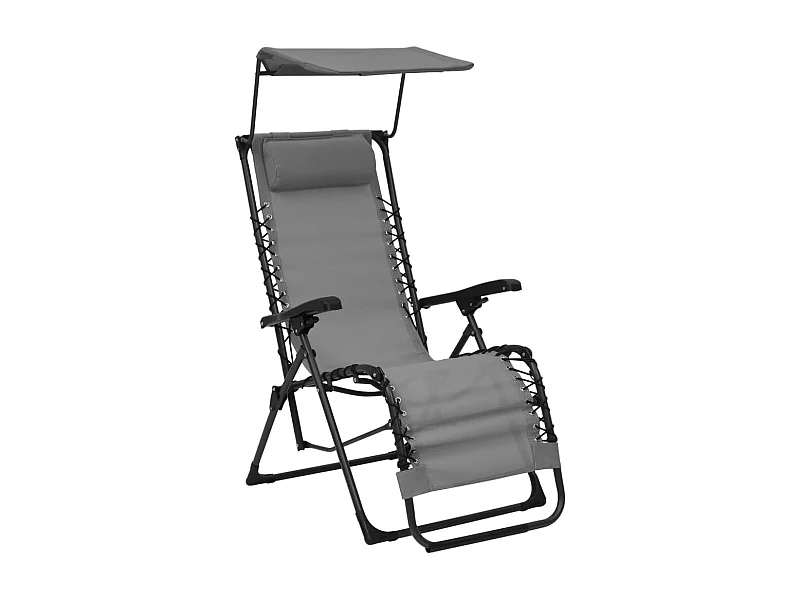 Chaise pliable de terrasse grise 61 x 88 x 107.5 cm 02_0011898