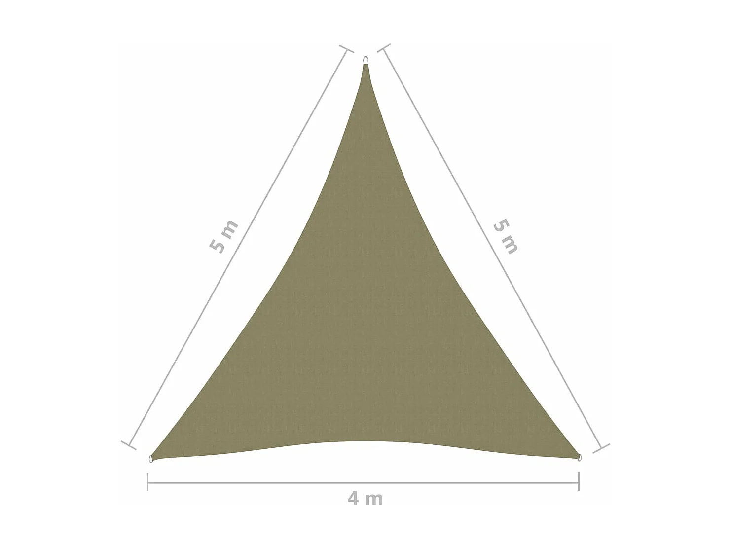 Voile toile d'ombrage parasol tissu beige 400 x 500 x 500 cm 02_0009887