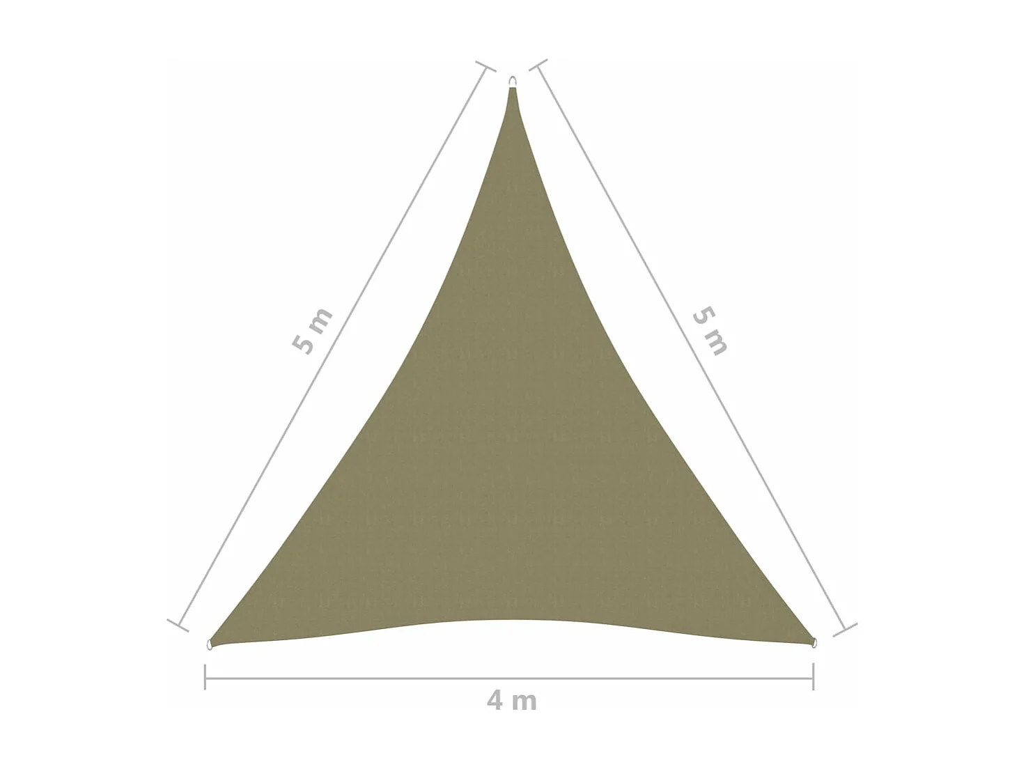 Voile toile d'ombrage parasol tissu beige 400 x 500 x 500 cm 02_0009887