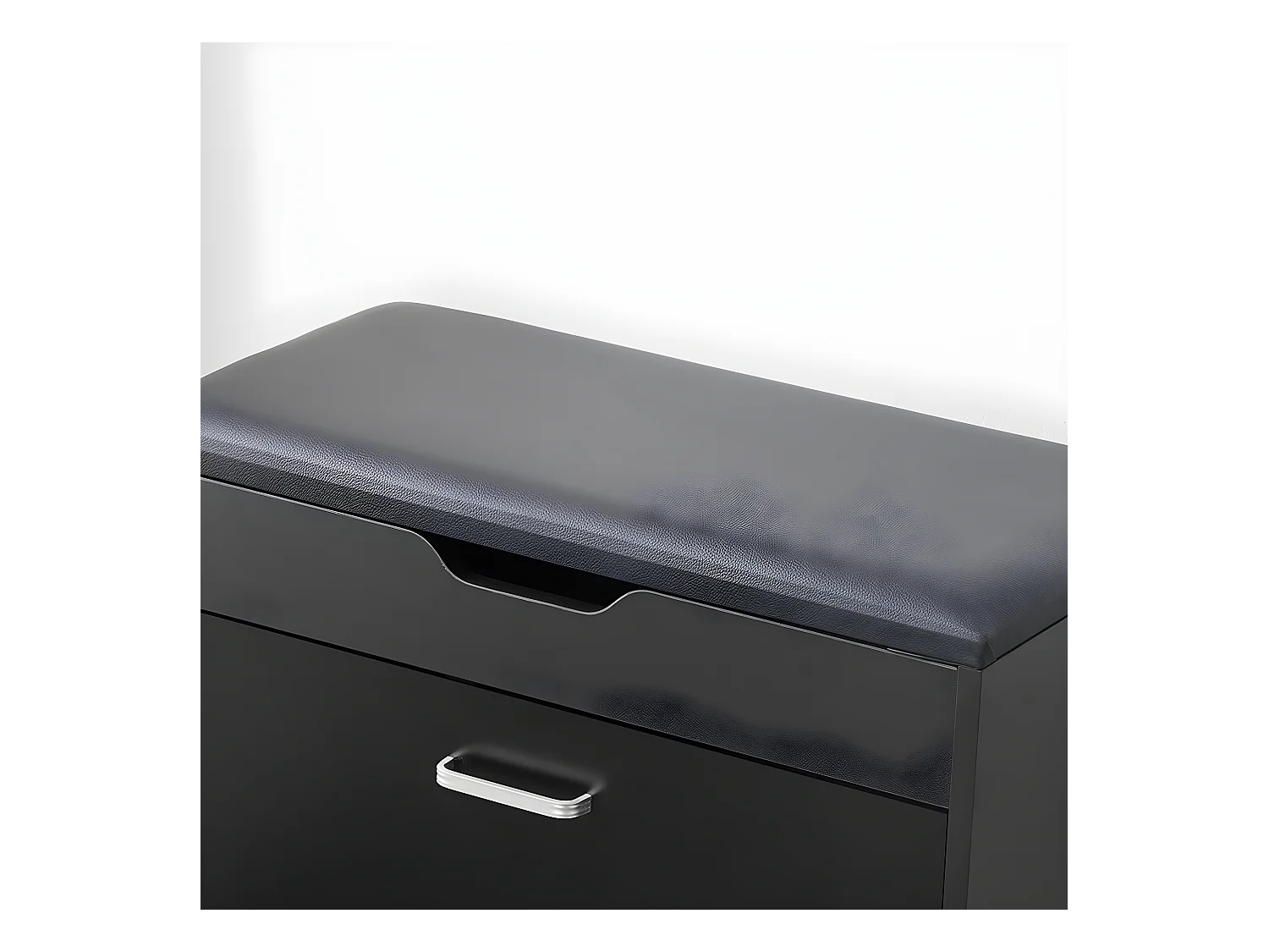 SoBuy Banc à Chaussures Meuble Chaussures Commode à Chaussures Meuble d’entrée 1 abattant avec Assise Rabattable Coussin Rembourrée – 60x30x49 cm, FSR95-SCH