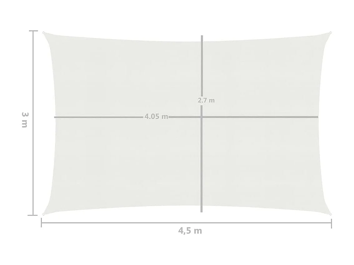 Voile toile d'ombrage parasol blanche 450 x 300 x 300 cm 02_0009018