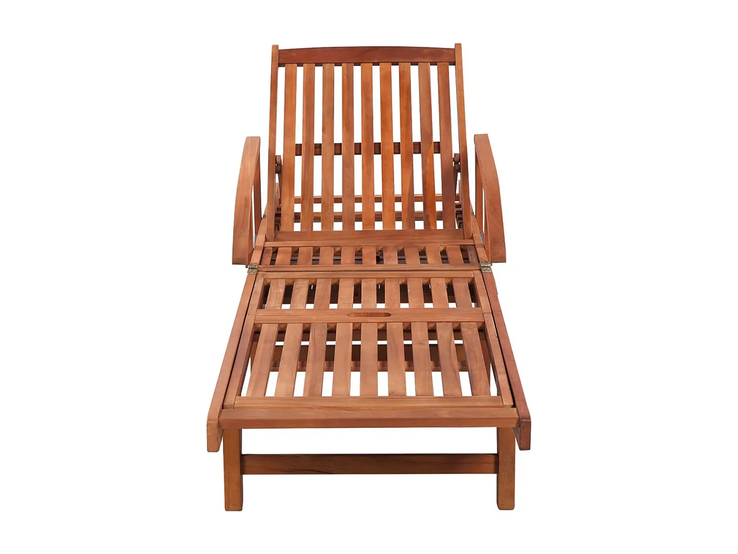 Juego de 2 tumbonas tumbona para tomar el sol cama de jardín terraza muebles de exterior con mesa de madera maciza de acacia 02_0012078