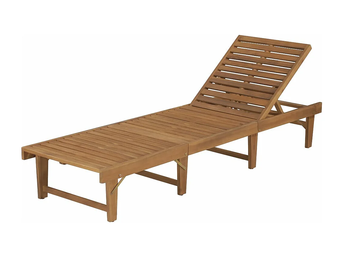 Tumbona de jardín tumbona terraza muebles de exterior plegable madera maciza de acacia 02_0012867