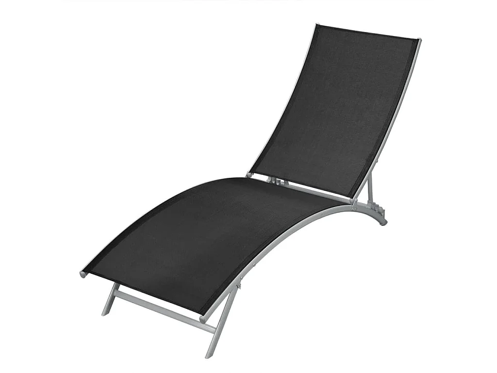 Transat chaise longue bain noire 142 x 55 x 73 cm 02_0012245