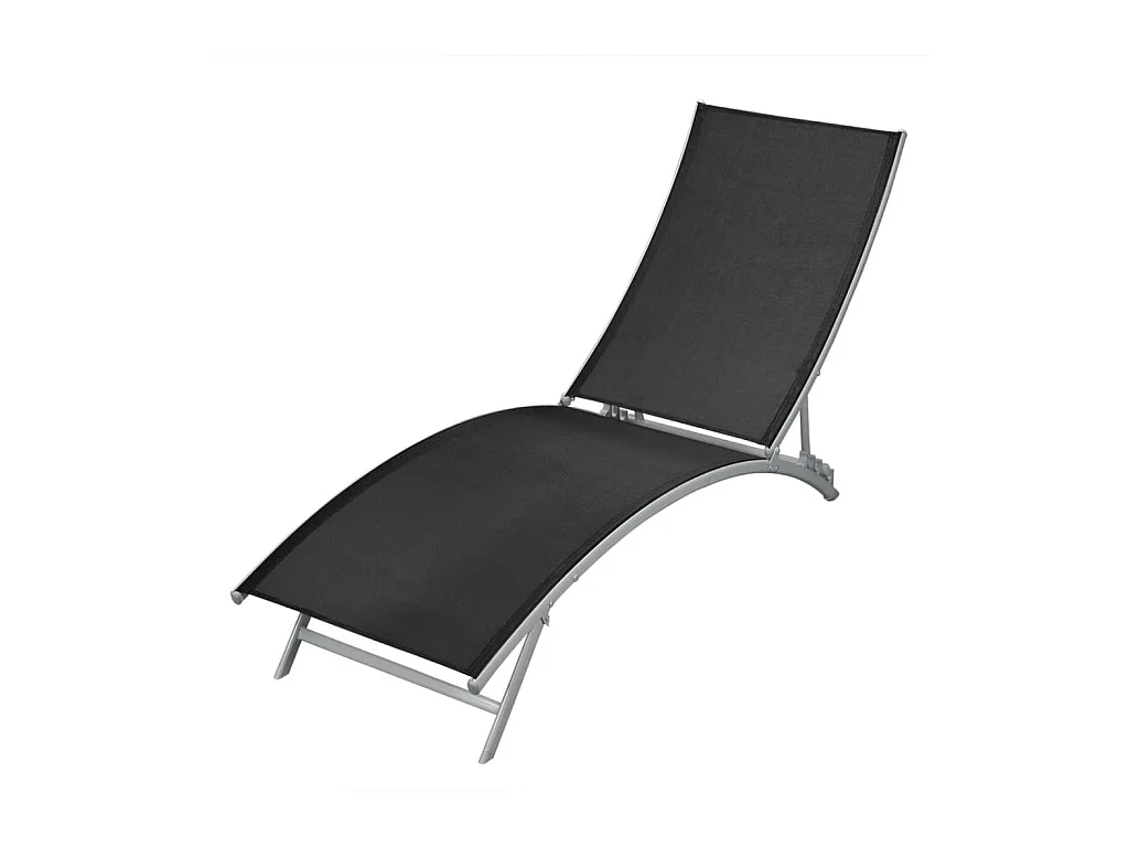 Transat chaise longue bain noire 142 x 55 x 73 cm 02_0012245