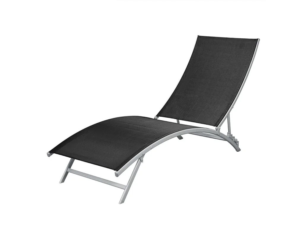 Transat chaise longue bain noire 142 x 55 x 73 cm 02_0012245