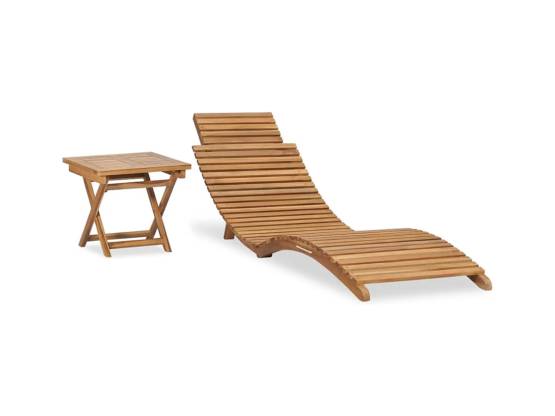 Transat chaise longue bain bois marron 87 x 50 x 16 cm 02_0012863
