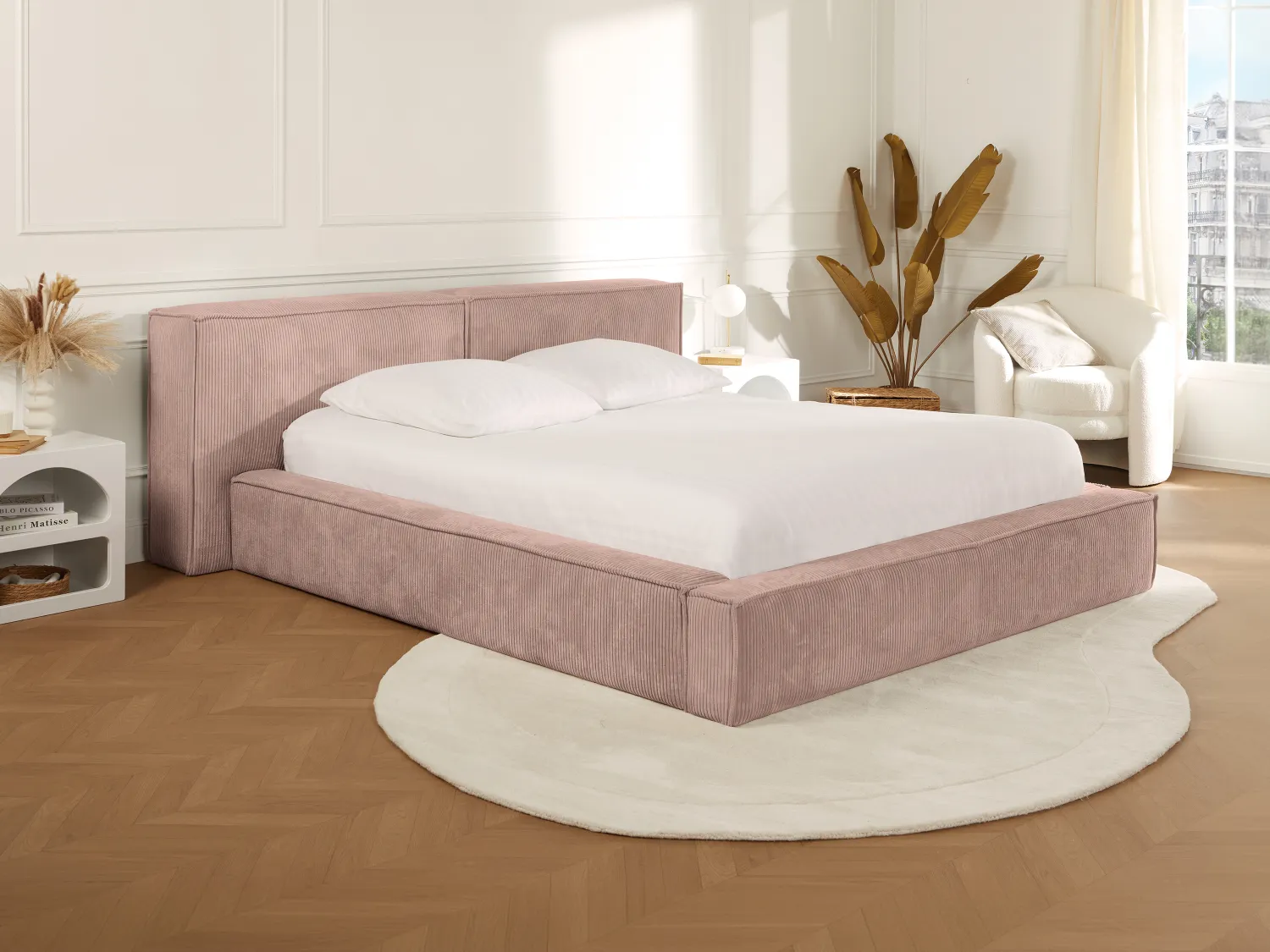 Canapé abatible 180 x 200 cm - Pana - Rosa - TIMANO de Pascal Morabito
