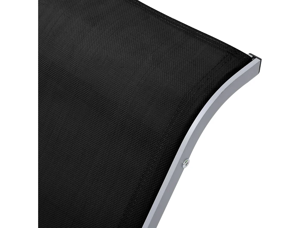 Set di 2 sdraio sedia a sdraio prendisole lettino da giardino terrazza arredamento da esterno con tavolo in alluminio nero 02_0012074