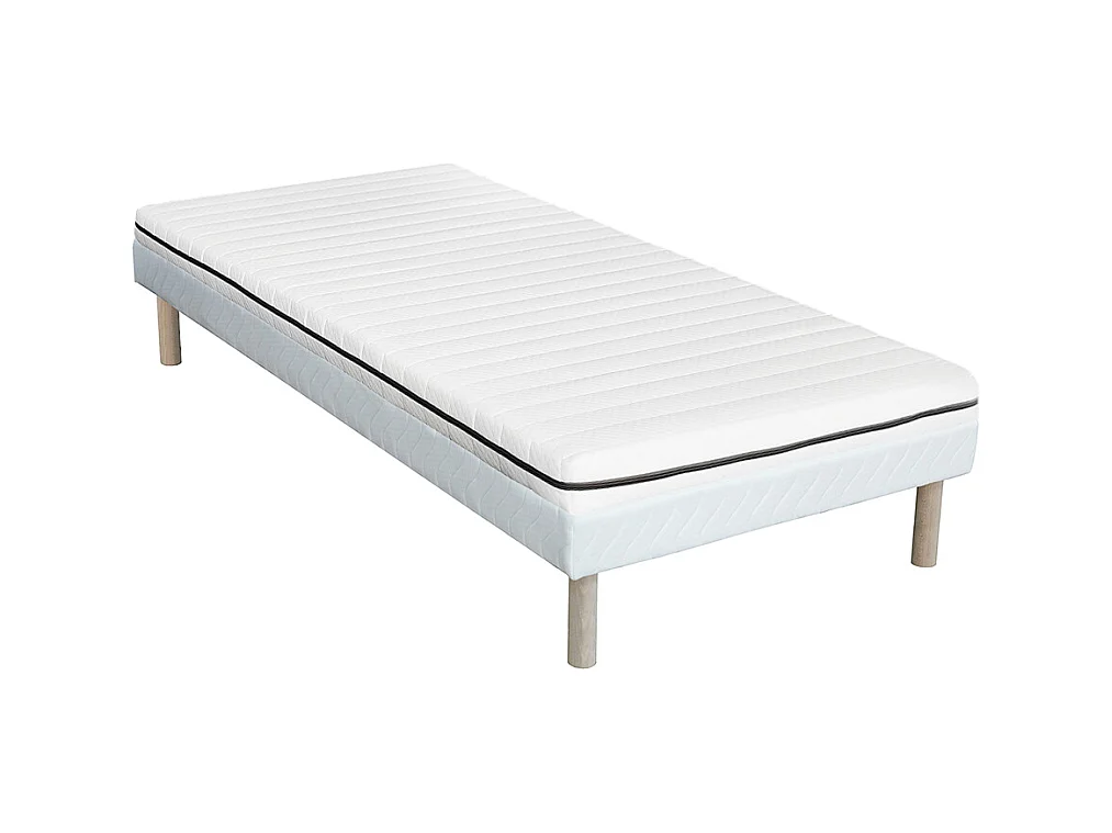 Ensemble 90 x 190 cm sommier + matelas mousse déhoussable ép.10cm - NASUS de YSMÉE